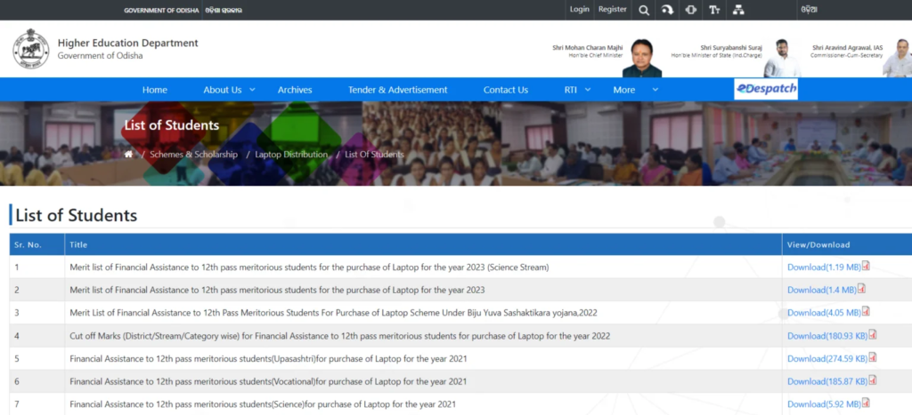 Odisha Laptop Cut Off